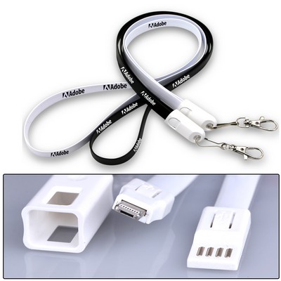 2-in-1 USB Charging Cables w/Lanyard