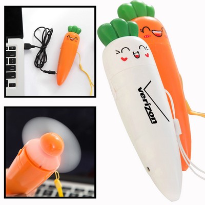 Carrot Rechargeable Fan w/Lanyard