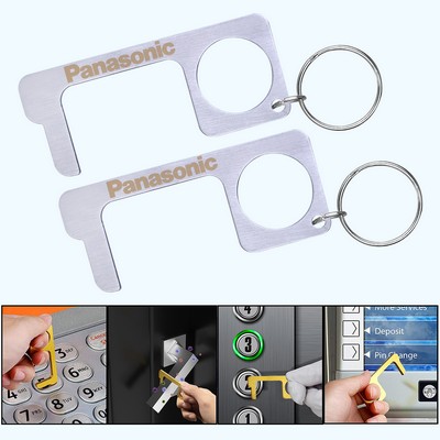 PPE Stainless Steel Door Opener Closer No-Touch w/Key Chain