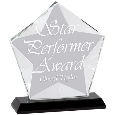 Optical Crystal Frosted Star Award (5½" x 6")