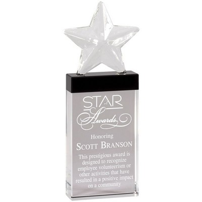 Optical Crystal Frosted Star Award (3¼" x 10¾")