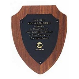 Sheffield Series American Walnut Shield Plaque (8.5"x 10.5")