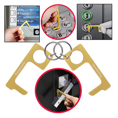 PPE Brass Hygiene Door Opener Closer No-Touch w/ Key Chain