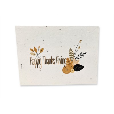 Plantable Seed Card w/Happy Thanksgiving