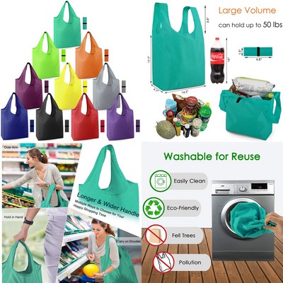 Large Folding Reusable Bags Reusable Grocery Bags Foldable Machine Washable Reusable Shopping Bags