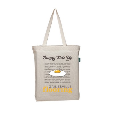 ORGANIC Medium Cotton Tote Bag with Bottom Gusset - Full Color Transfer (11"x13"x1.5")