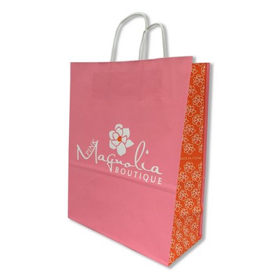 White Kraft Paper Shopping Bag (10"x13"x5")