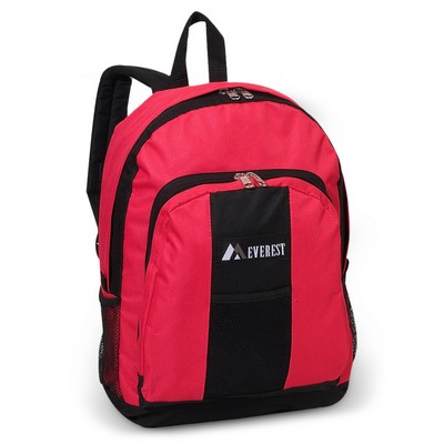 Everest Backpack with Front and Side Pockets, Hot Pink/Black