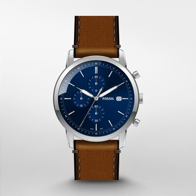 Fossil Minimalist Chrono Men's Stainless Steel Dress Watch