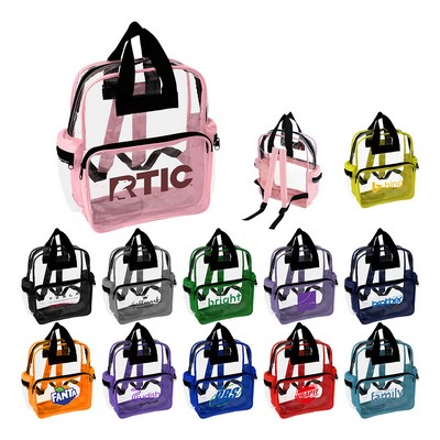 Rainbow Clear Vinyl Zippered Backpack