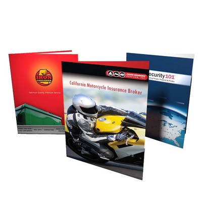 5.25" x 10.5" - Presentation Folders With Pocket - Full Color- 14pt With UV