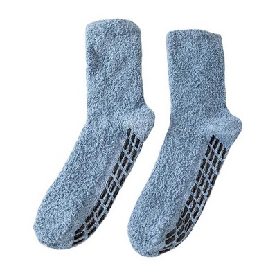 Bamtton™ Custom embroidery or heat transfer Logo Fuzzy Socks With Grip