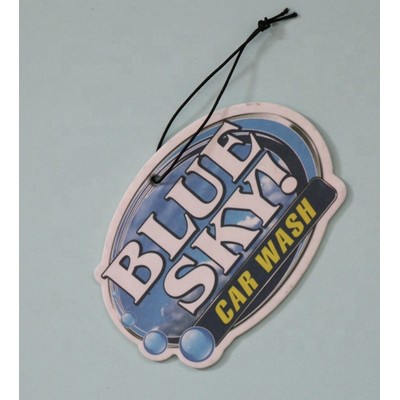 3.75" Die Cut Shape Custom Full Color Printed Air Freshener/Air Deodorizer w/Coffee Beans Scent