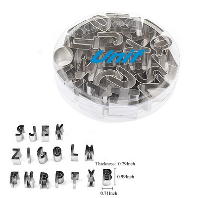 37Pcs Stainless Steel English Letters And Numbers Cookie Cutter Set