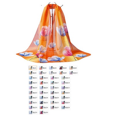 Women Silk Chiffon Scarf