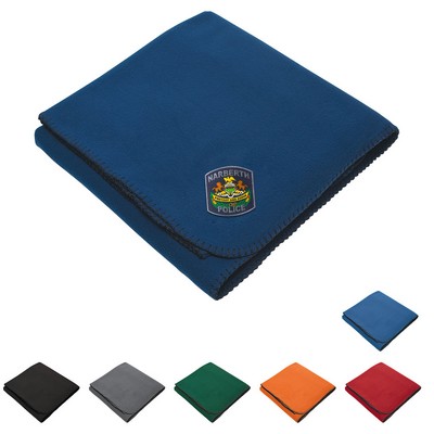 Fleece Stadium Blanket With Woven Patch