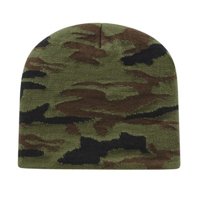 Cap America® USA Made Woodland Camouflage Beanie (Blank)