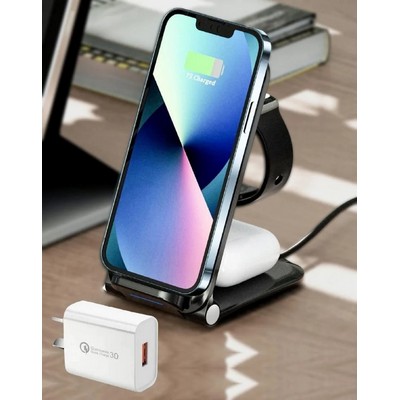 3-1 Foldable Wireless Charger + 18W WALL CHARGER