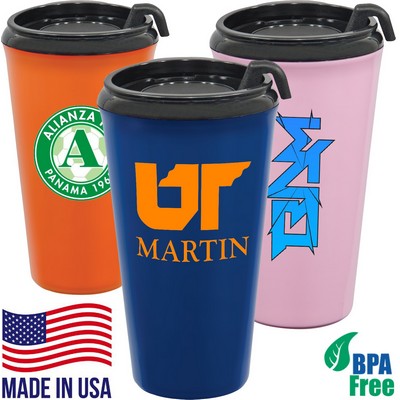 16 oz. Double Wall Insulated Tumbler with Slider Lid