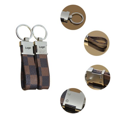 Lattice Leather Key Chain