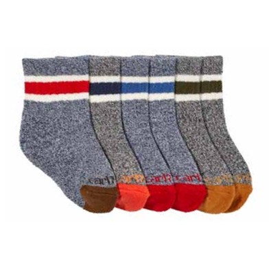 Carhartt® Juniors' Midweight Camp Crew Sock - 6 Pack