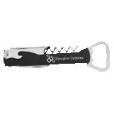 Black/Silver Leatherette Wine Bottle Opener