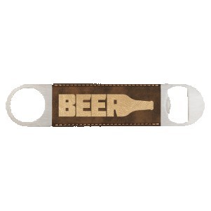 Rustic/Gold Laserable Leatherette Bottle Opener