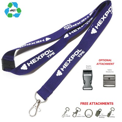 5/8" Recycled PET Lanyard Custom Imprint ID Badge Holder