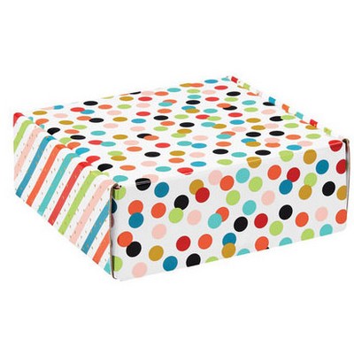 Dots & Stripes Corrugated Mailer Box (8"x8"x3")