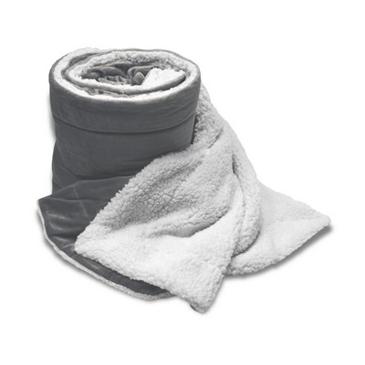 Mink Sherpa Blanket Oversized Gray (60"X 72")