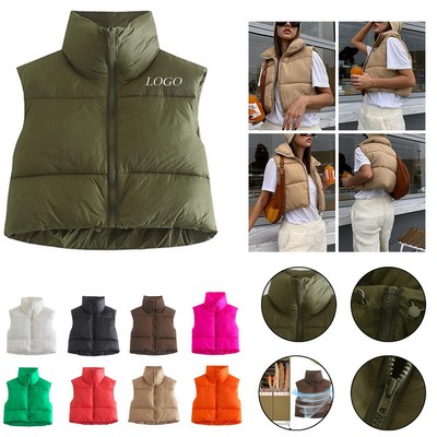 Women's Winter Cropped Puffer Vest