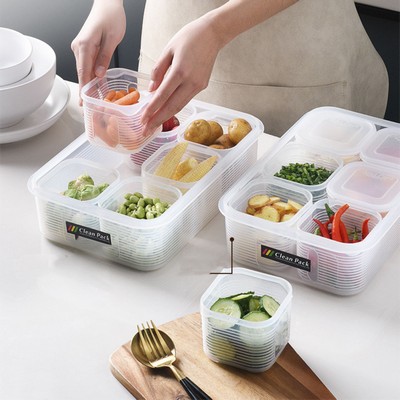 Plastic 6 Cells Food Storage Container Fresh-Keeping Box