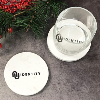 Round Marble Coaster Set (Set Of 2)