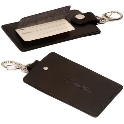 Black Leather Luggage Tag