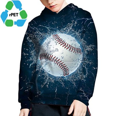 Youth rPET Recycled 100% Polyester Sublimation Performance Hoodie Pullover