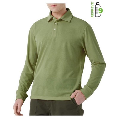 Repreve Men's 100% Recycled Polyester Long Sleeve Polo Shirt