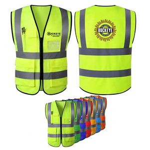 Visibility Reflective Safety Vest w/Pockets