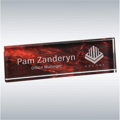 9 1/2" x 2 3/4" Red Marble Acrylic Name Bar