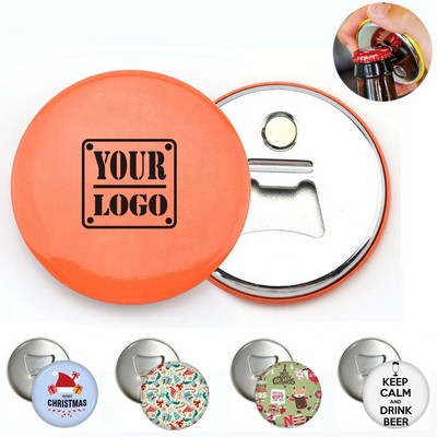 Magnetic Badge Button Bottle Opener