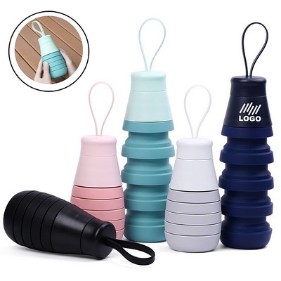 16Oz Silicone Collapsible Foldable Water Bottle