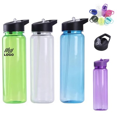 24Oz Clear Water Bottles With Straw