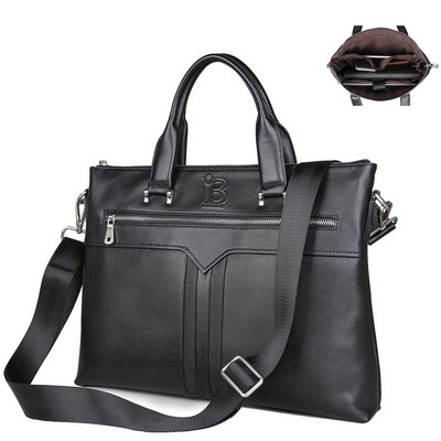 Genuine Leather Men Women Laptop Briefcase