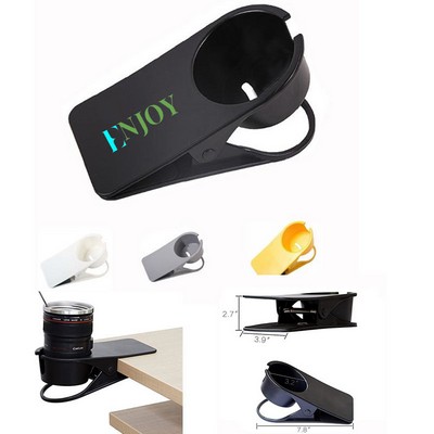 Desk Edge Clamp Cup Coffee Mug Beverage Phone Holder