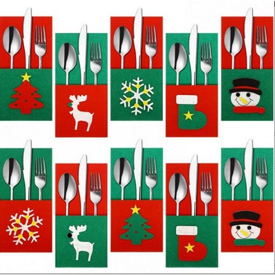 Christmas Table Decoration Felt Knife and Fork Bag