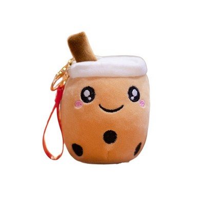 Plush Squishmallow Keychain Key Tag- Milk Tea Ice Cream