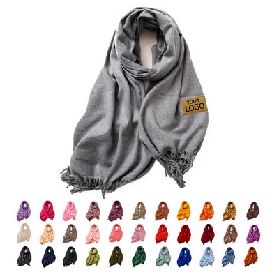 Women Large Soft Cashmere Silky Shawl Scarf