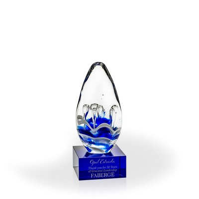 Halsted Art Glass Award - Blue Base