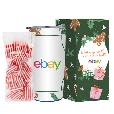 Promo Revolution - 20 Oz. Straight Tumbler Holiday Greetings Gift Set w/ Strawberry Twists