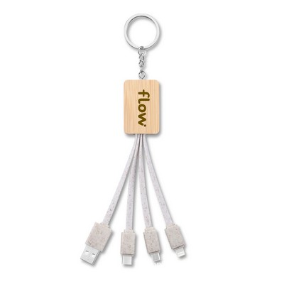 Bamboo & Wheat Straw 3 in 1 Charging Cable