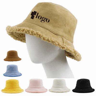 Fur Fuzzy Winter Reversible Bucket Hat